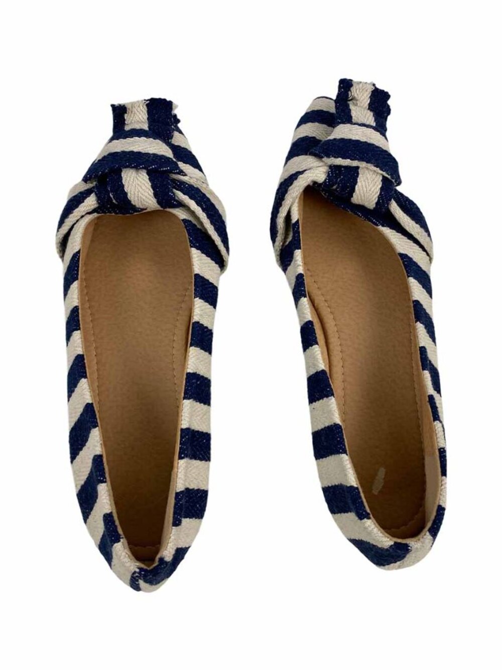 Shein Striped Knot-Front Pointed Toe Flats